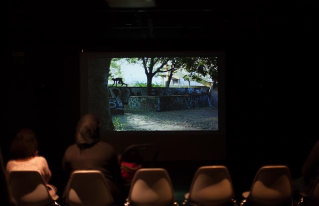 The Phantom Twin at Arnolfini — audience watching the film