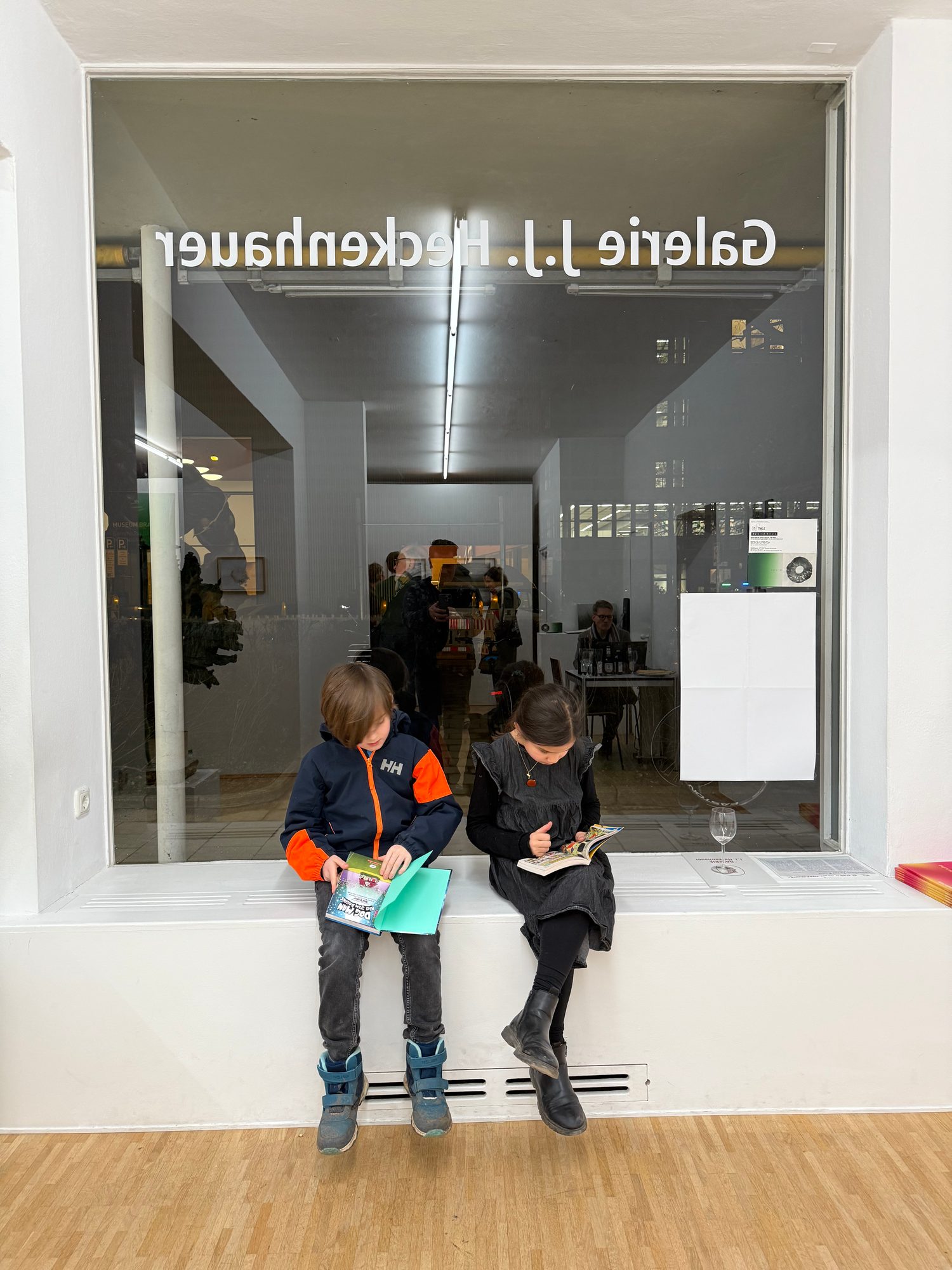Gallery window looking in at the installation